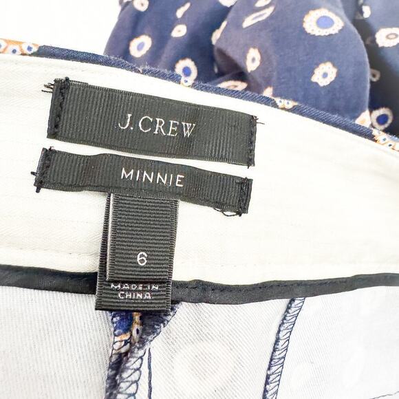 J. Crew Minnie Flower Printed Slacks Navy Pants Size 6 - Picture 6 of 8